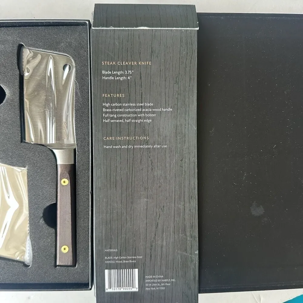 NEW Marcellin Steak Cleaver Knifes Set Of 4 High Carbon Stainless Steel Blades